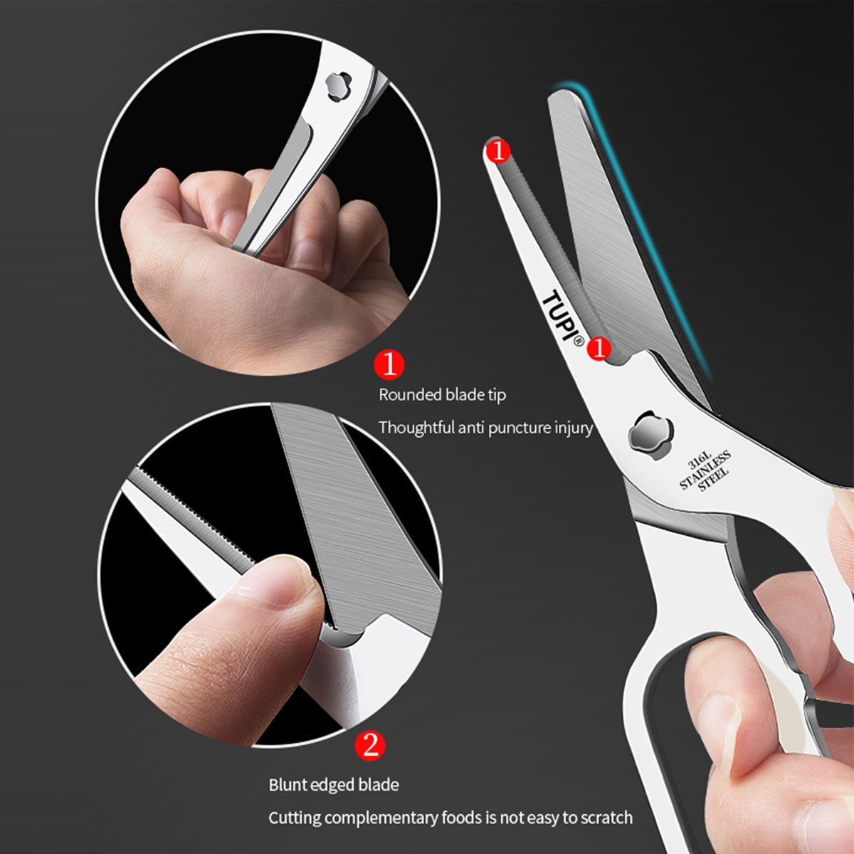 TUPI - Ножницы из нержавеющей  – обзор и цена Baby Food Scissors